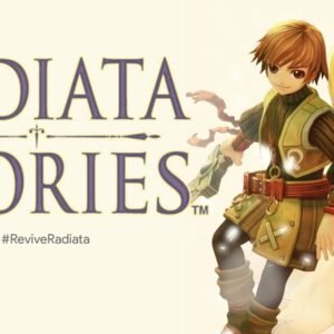 Radiata Stories PS2 Game art characters with logo